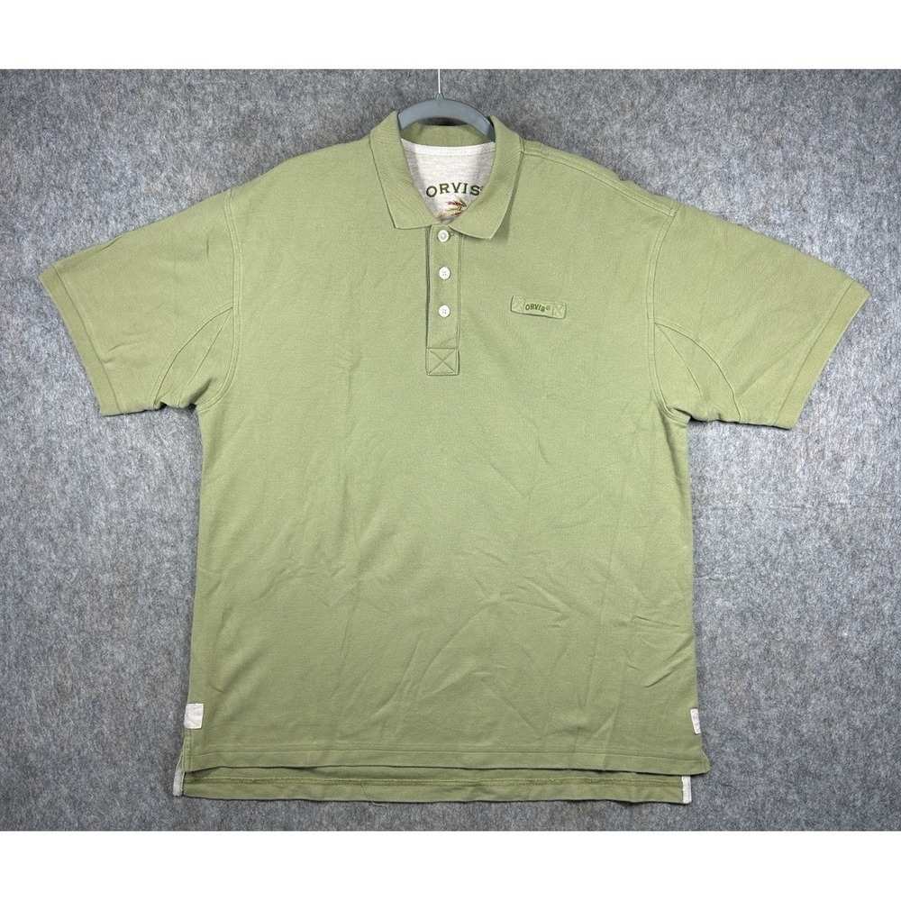 Orvis Fly Fishing Polo Shirt Mens XL Green‎ Outdoor Short Sleeve
